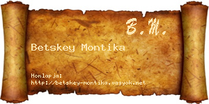 Betskey Montika névjegykártya